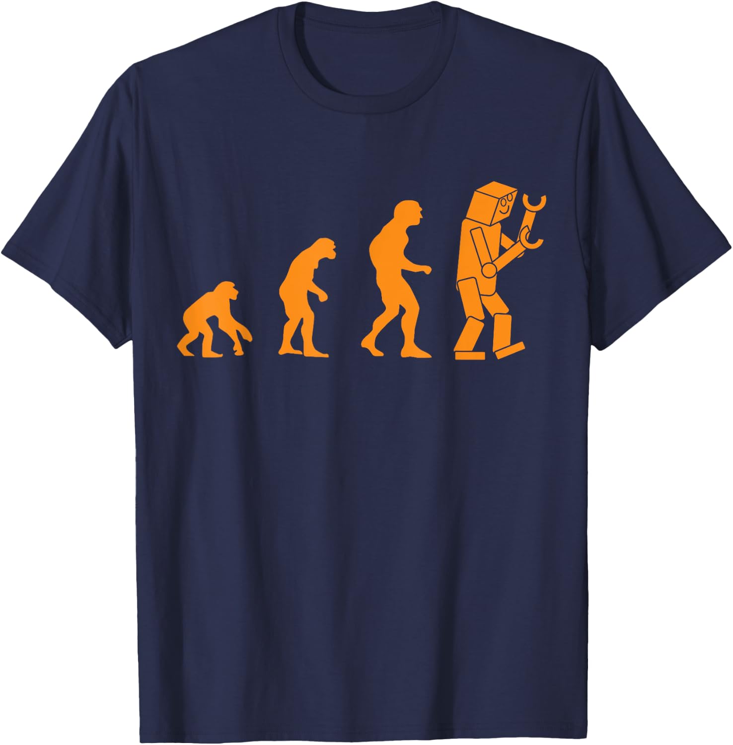 Funny Nerdy Robot Evolution Computer Robotics Geek Gift T-Shirt - T-Shirt | Navy