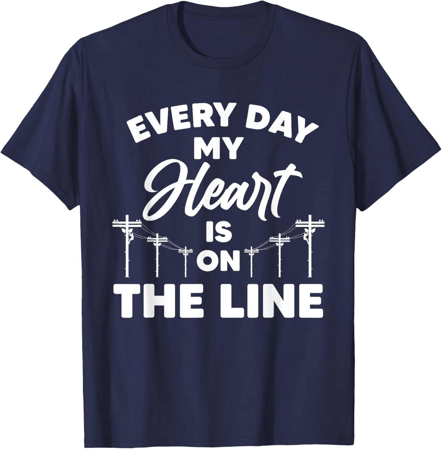 Funny Lineman Wife Girlfriend Design For Lineman Lover Women T-Shirt - T-Shirt | Navy