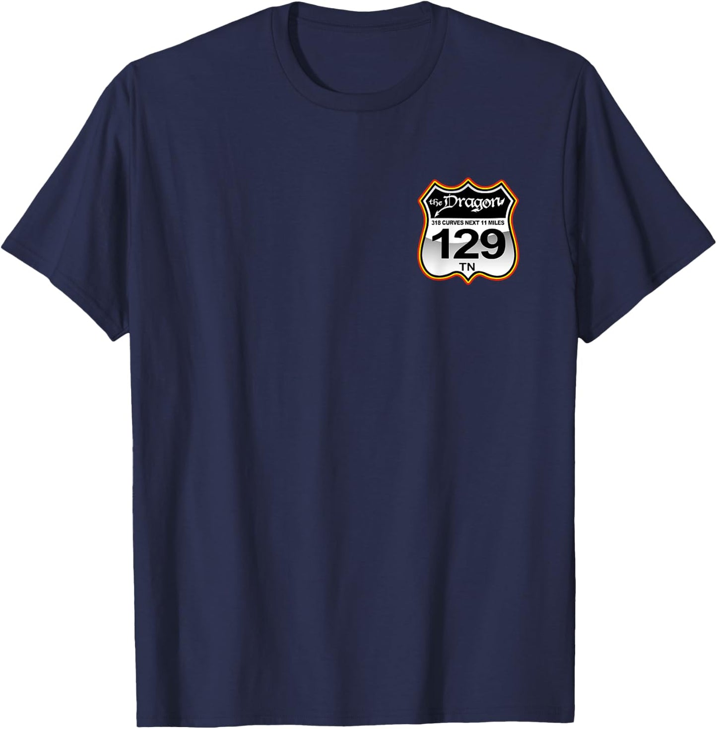The Dragon US 129 Highway in NC and TN USA T-Shirt - T-Shirt | Navy