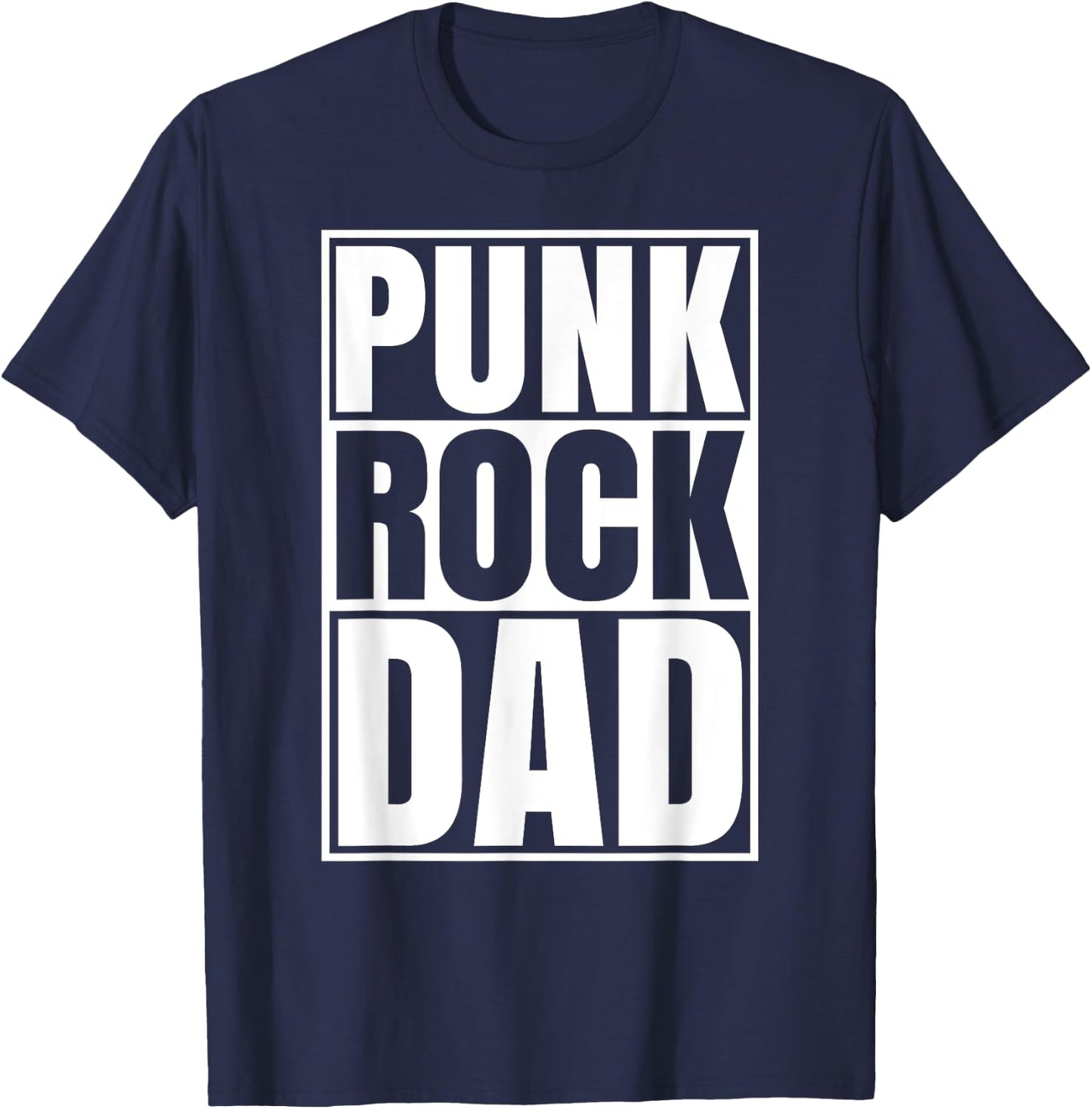 Punk Rock Dad Tattoos Punker Rocker Ska Band Father Guitar T-Shirt - T-Shirt | Navy