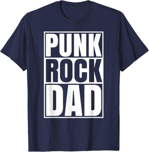 Punk Rock Dad Tattoos Punker Rocker Ska Band Father Guitar T-Shirt - T-Shirt | Navy