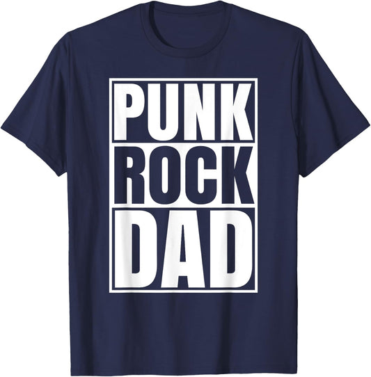 Punk Rock Dad Tattoos Punker Rocker Ska Band Father Guitar T-Shirt - T-Shirt | Navy