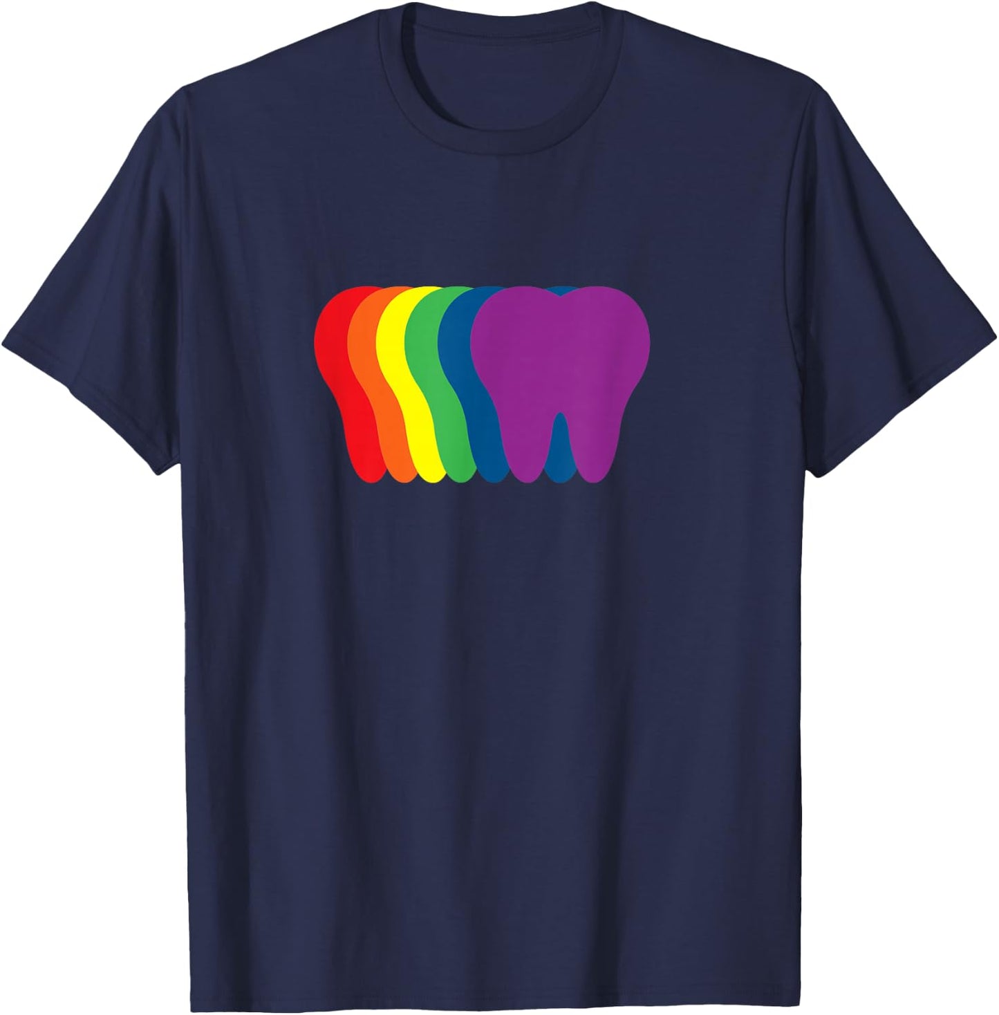 Rainbow Teeth LGBT Dentistry Dentist T-Shirt - T-Shirt | Navy