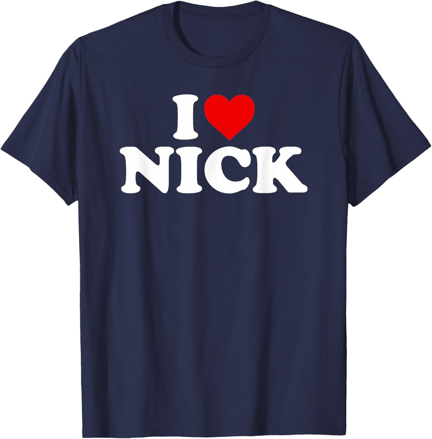 I Love Nick - Heart T-Shirt - T-Shirt | Navy