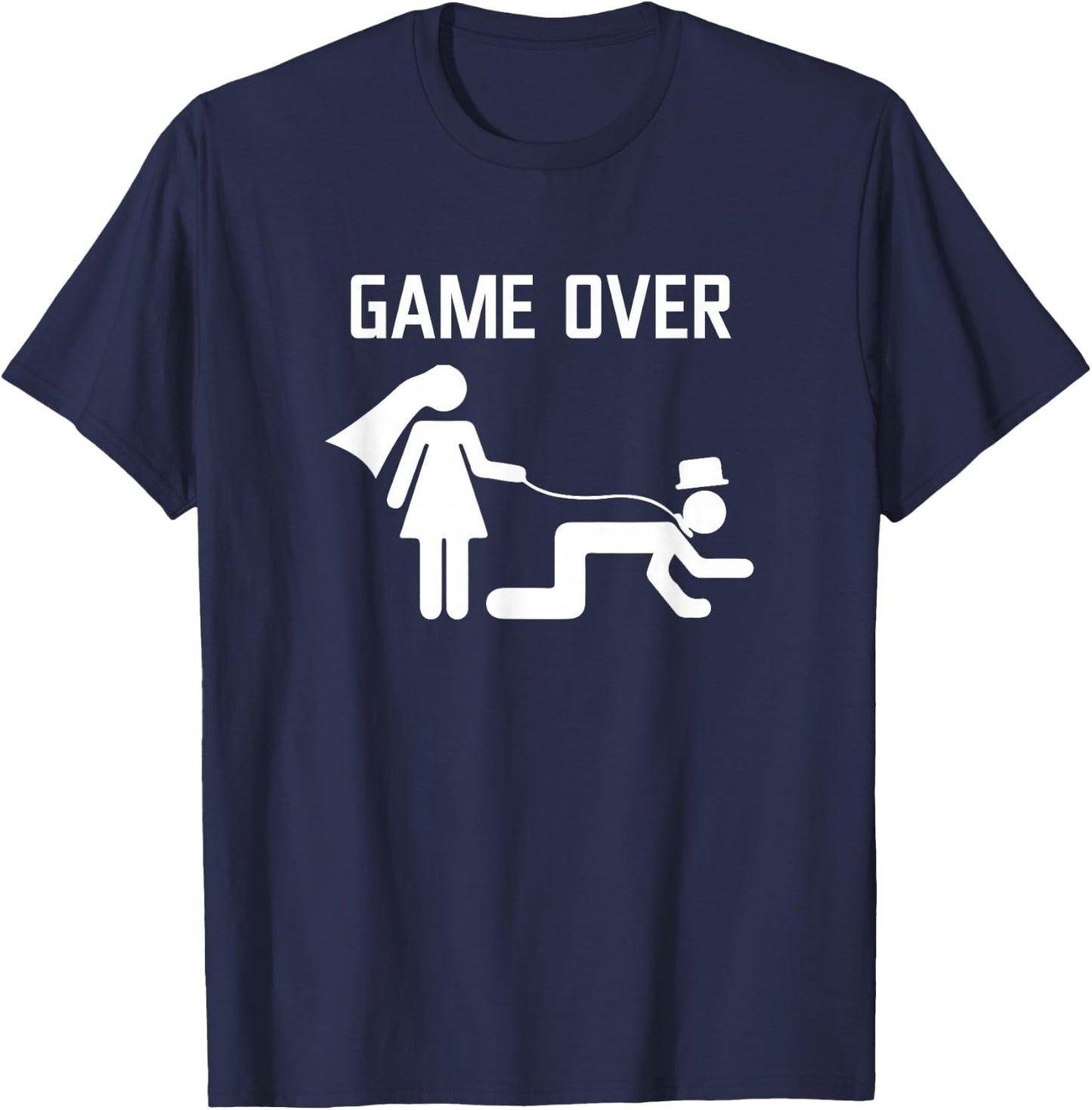 Groom Game Over Stag Night Party Wedding T-Shirt - T-Shirt | Navy