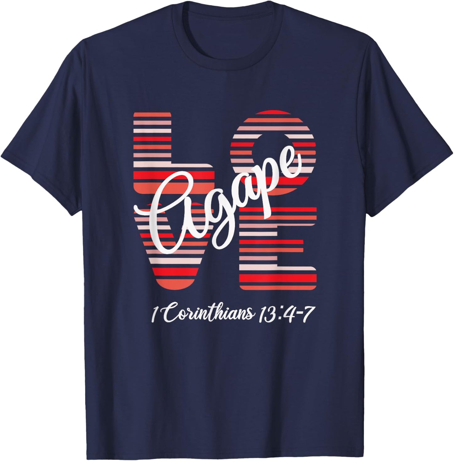 Agape Love Inspirational Christian T-Shirt - T-Shirt | Navy
