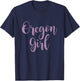 OR Lettering Cute Oregon Girl T-Shirt - T-Shirt | Navy