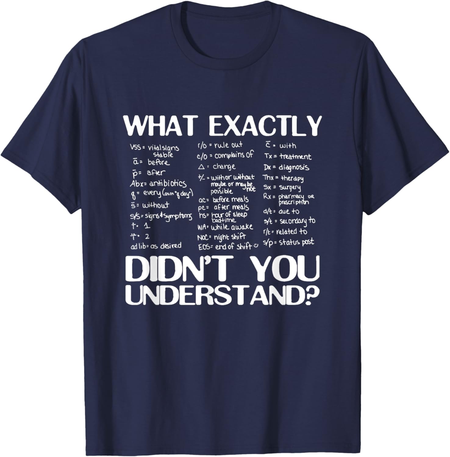 Health RN Medicine What exactly didnt you understand T-Shirt - T-Shirt | Navy