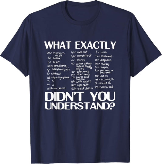 Health RN Medicine What exactly didnt you understand T-Shirt - T-Shirt | Navy