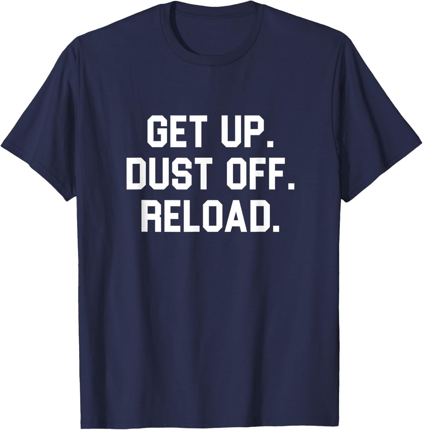 Willink Inspiration Jocko Quote Get Up Dust Off Reload - Men's Black Modern Letter Print - Small - Short Sleeve - - Classic Fit - Polyester 100% - Motivational Quote T-Shirt - T-Shirt | Navy