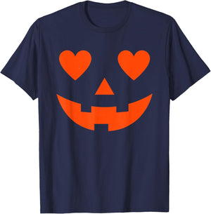 Jack O Lantern Face Girls Women Pumpkin Halloween Costume T-Shirt - T-Shirt | Navy