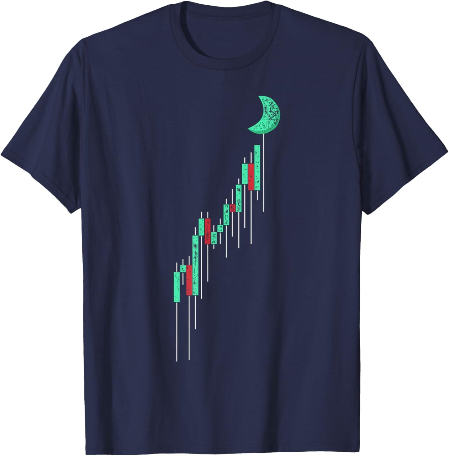 Crypto Currency Hodl Vintage Bull Market Chart To The Moon T-Shirt - T-Shirt | Navy