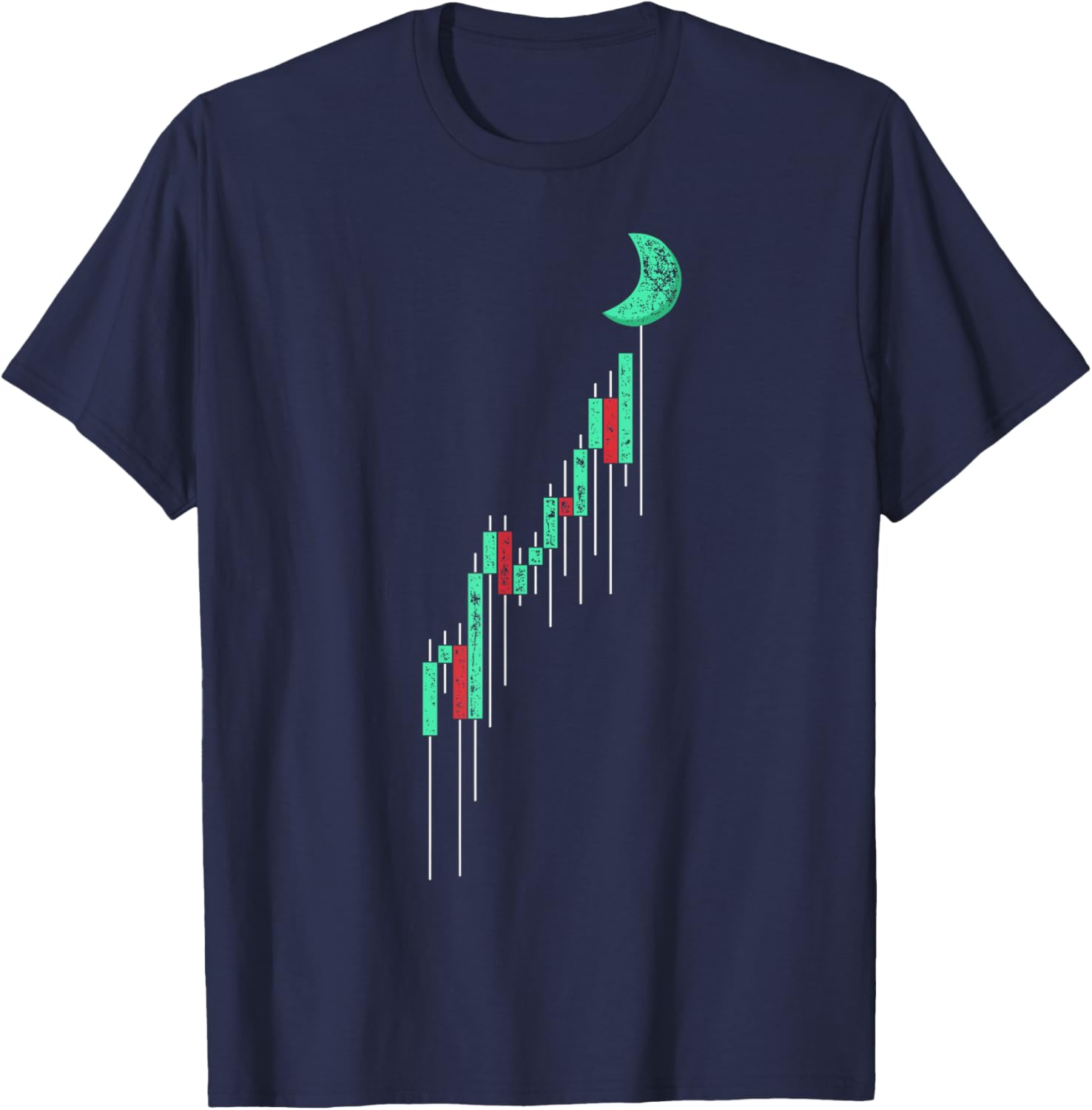 Crypto Currency Hodl Vintage Bull Market Chart To The Moon T-Shirt - T-Shirt | Navy