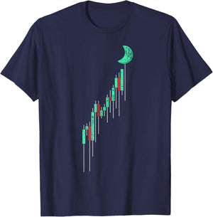 Crypto Currency Hodl Vintage Bull Market Chart To The Moon T-Shirt - T-Shirt | Navy