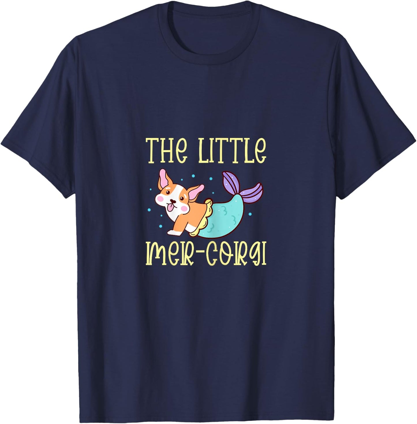 Corgi Mermaid The Little Sea Corgi Dog Lover Kawaii Kids T-Shirt - T-Shirt | Navy