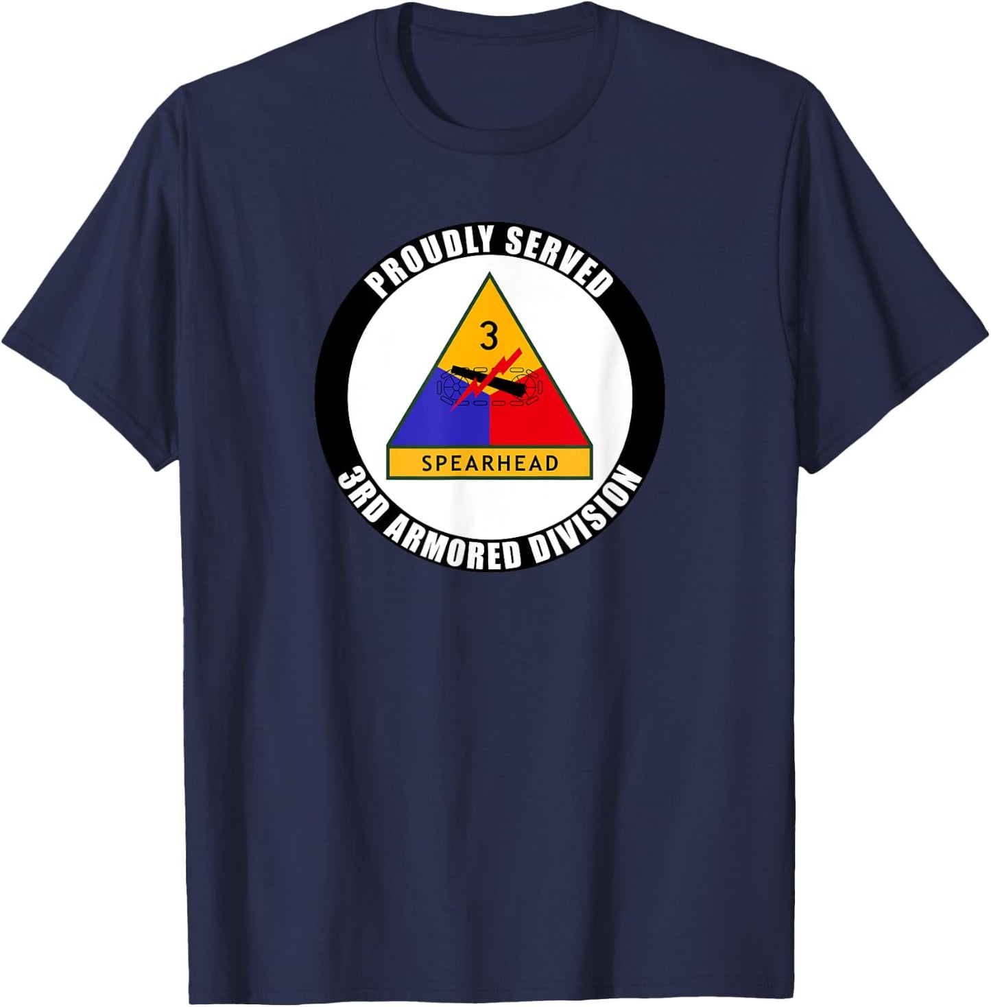 Proudly Served 3rd Armored Division Military Army Veteran T-Shirt - T-Shirt | Navy