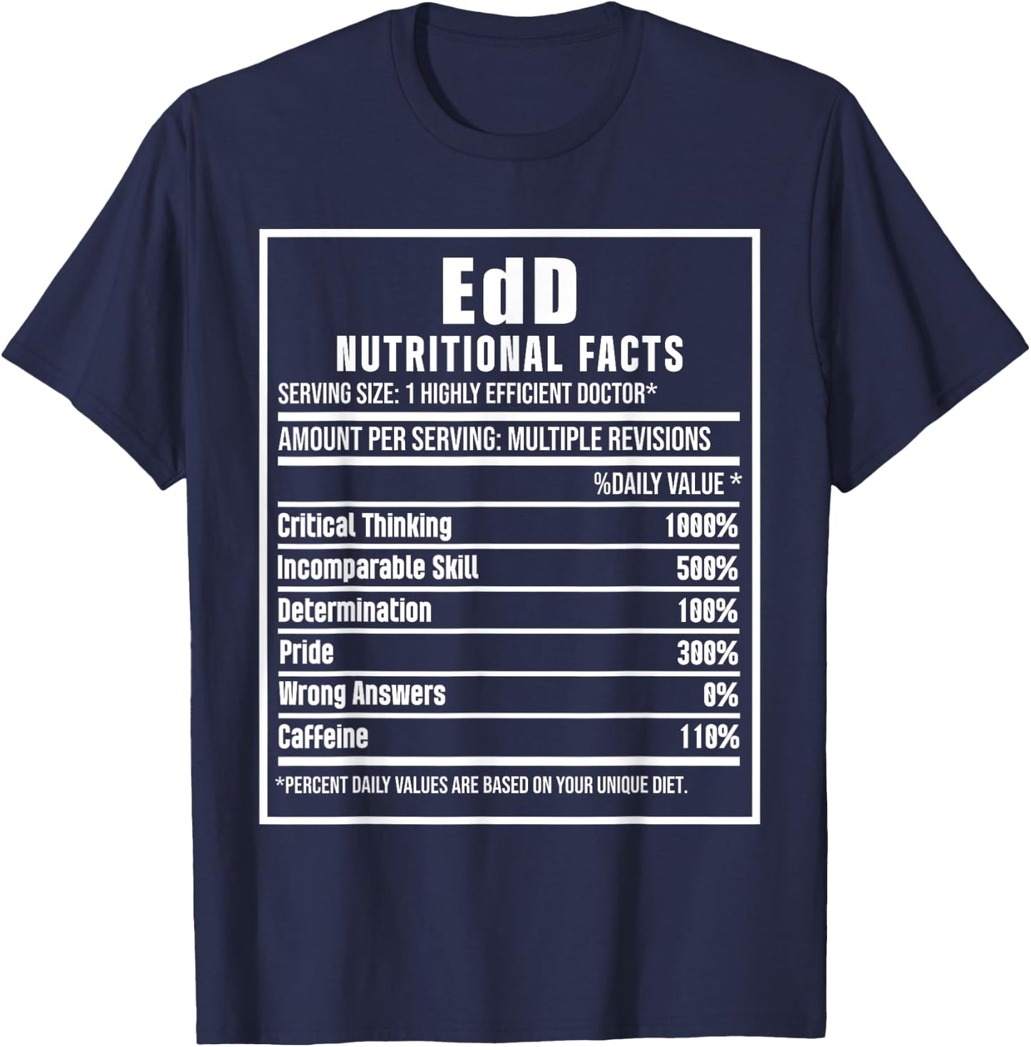 EdD Doctor of Education Nutrition Doctorate Graduation T-Shirt - T-Shirt | Navy