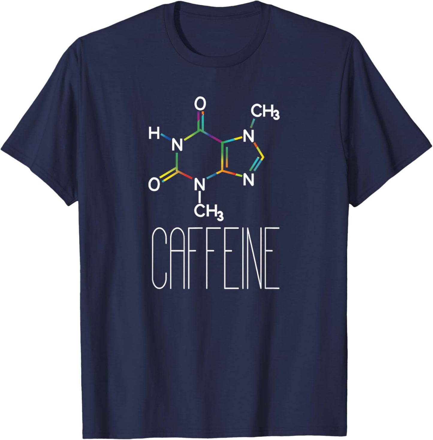 Caffeine Molecule Coffee Coffee Lover Chemistry Gift T-Shirt - T-Shirt | Navy