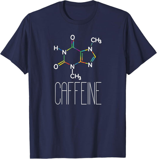 Caffeine Molecule Coffee Coffee Lover Chemistry Gift T-Shirt - T-Shirt | Navy
