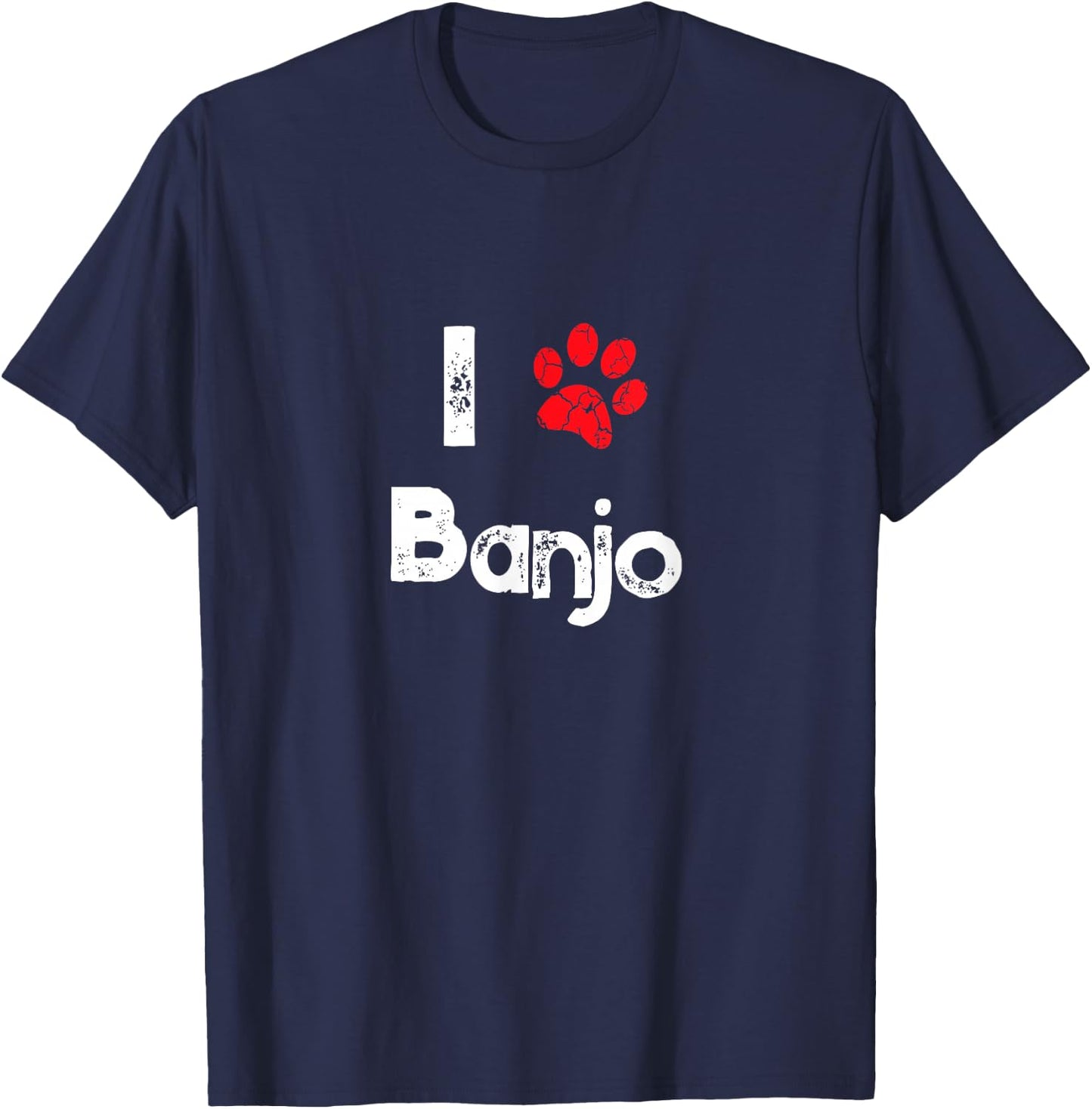 Cute Dog Name Banjo - Pet Puppy Dog Paw Lover Quote Gift T-Shirt - T-Shirt | Navy