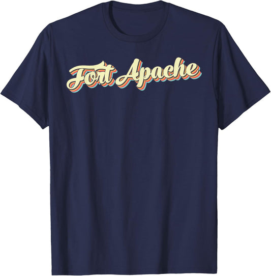 Fort Apache Retro Art Baseball Font Vintage T-Shirt - T-Shirt | Navy