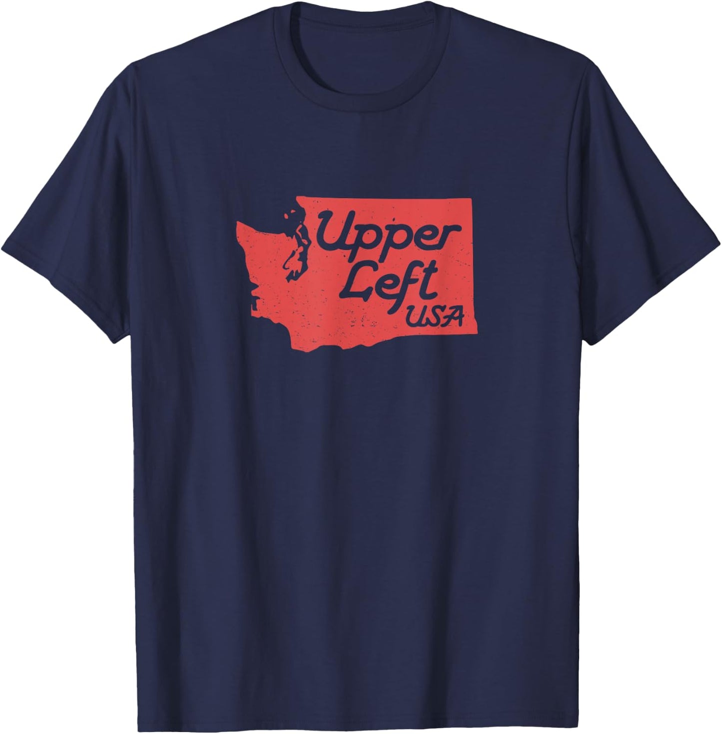 Upper Left USA T Shirt PNW Pacific Northwest T-Shirt - T-Shirt | Navy