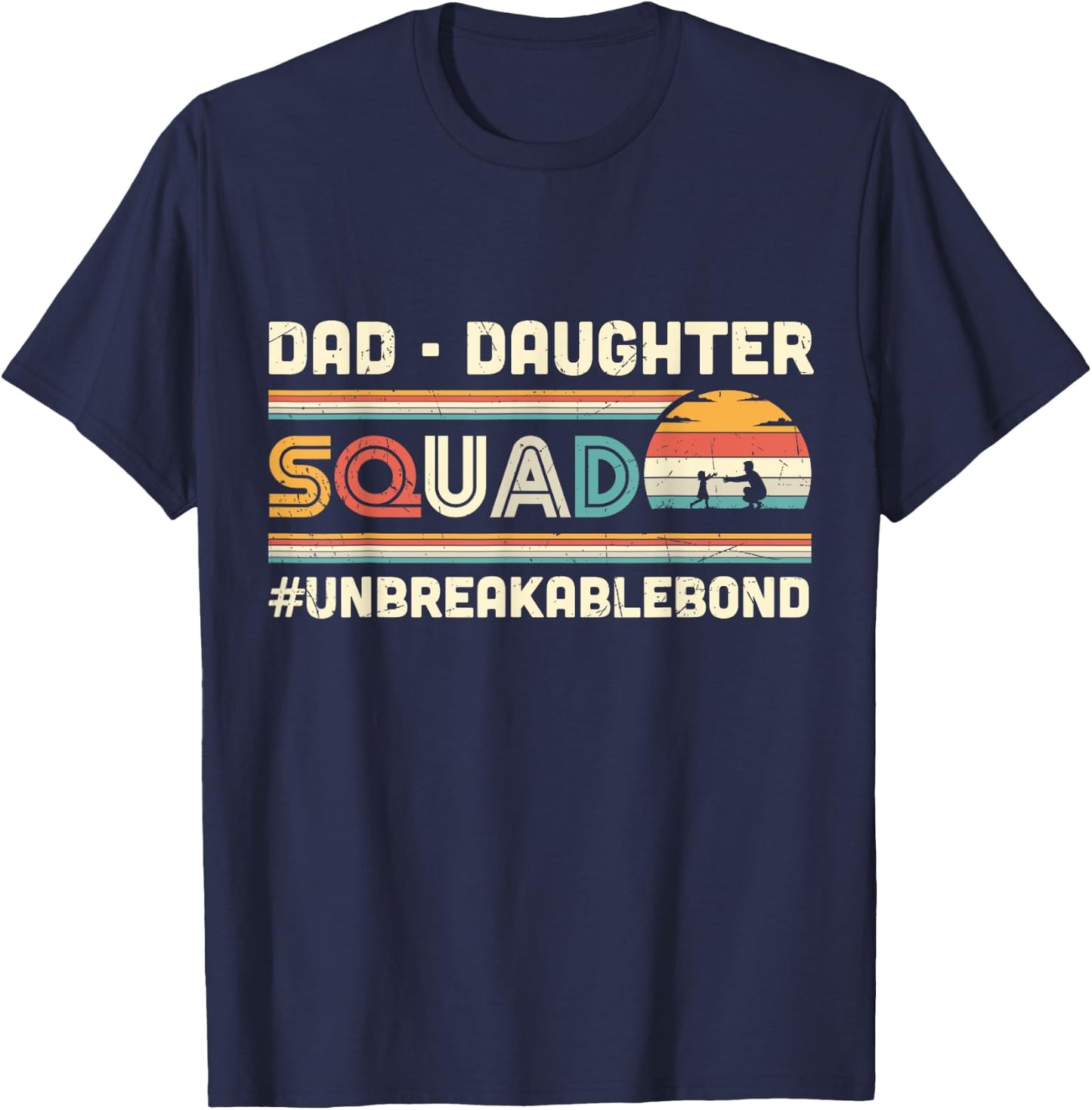 Dad Daughter Squad Daddy's Girl Family Matching Papa Father T-Shirt - T-Shirt | Navy