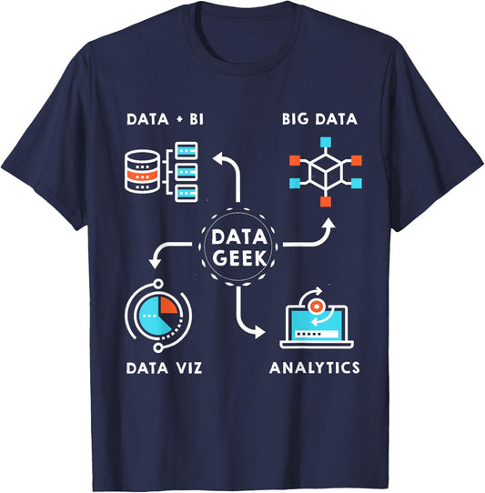 Data for Data Scientists, Analysts and Engineers T-Shirt - T-Shirt | Navy