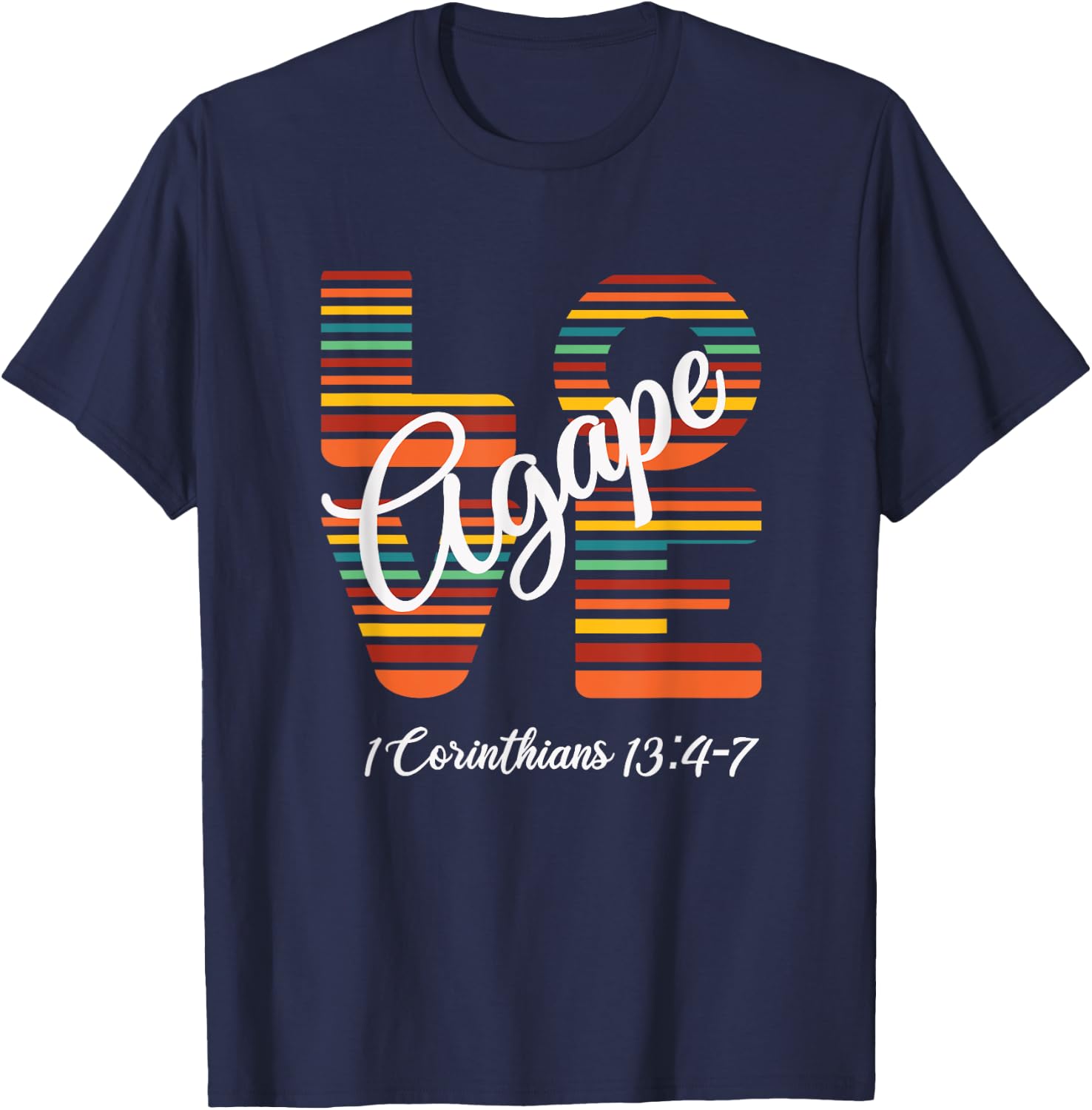 Agape Love Inspirational Christian T-Shirt - T-Shirt | Navy