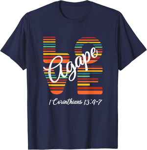 Agape Love Inspirational Christian T-Shirt - T-Shirt | Navy