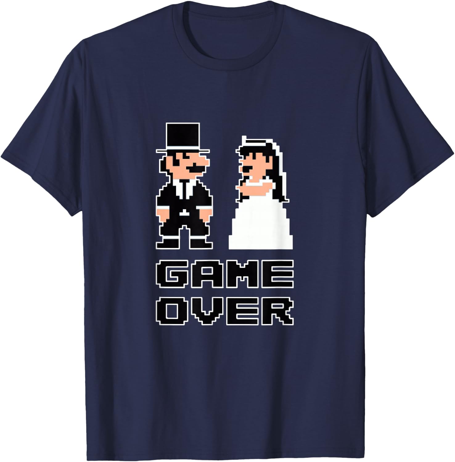 Game Over Bachelor Party Wedding Groomsman Humor Groom Men T-Shirt - T-Shirt | Navy