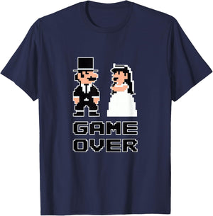 Game Over Bachelor Party Wedding Groomsman Humor Groom Men T-Shirt - T-Shirt | Navy