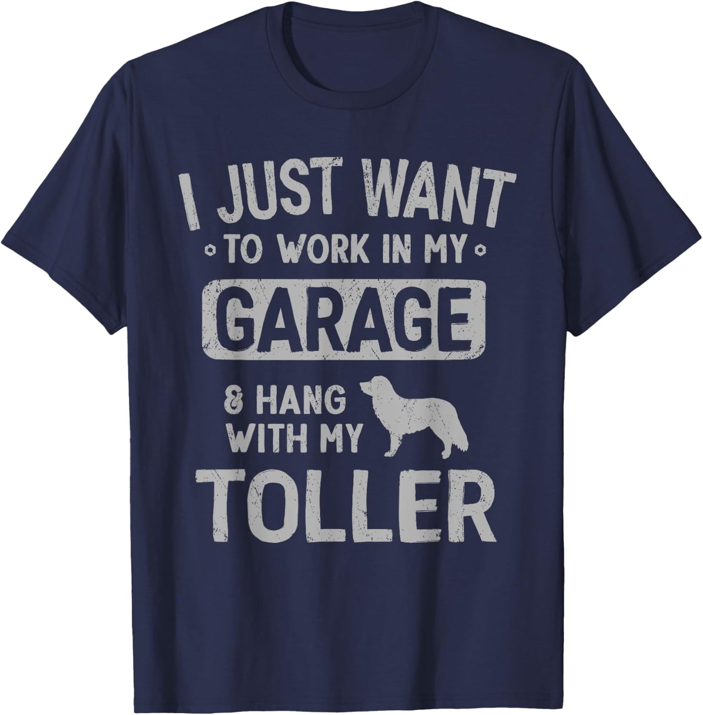 Funny Nova Scotia Duck Tolling Retriever Toller Dad Garage M T-Shirt - T-Shirt | Navy