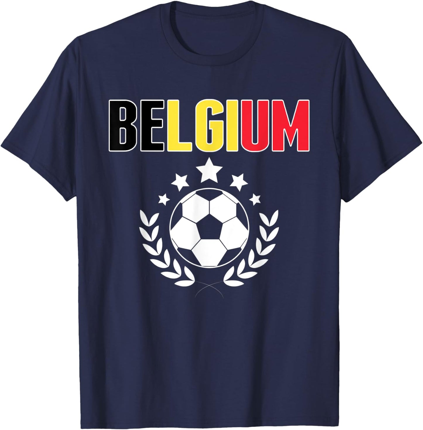 Belgium Soccer Fans Jersey - Belgian Flag Football Lovers T-Shirt - T-Shirt | Navy