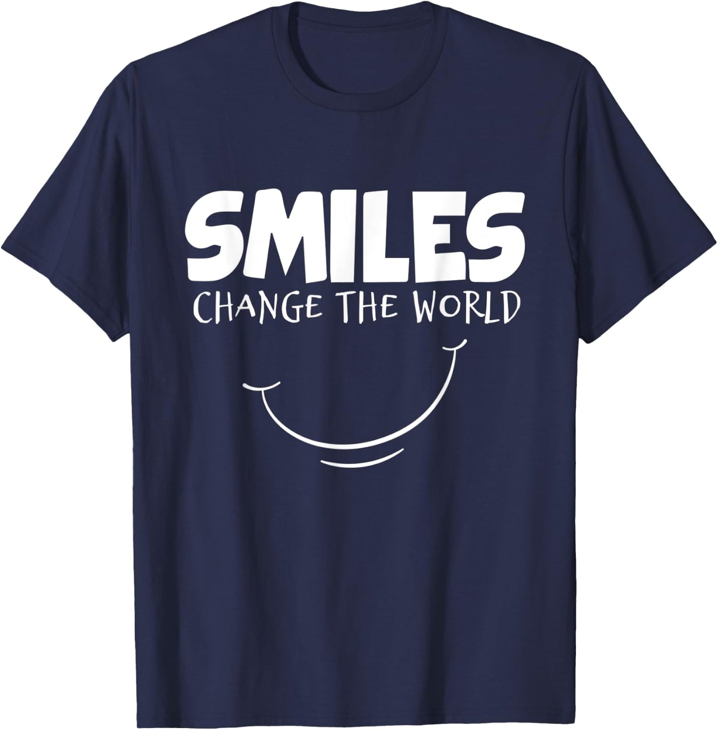 Teacher Gift Love To Smile Smiles Change The World T-Shirt - T-Shirt | Navy