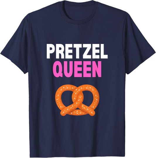 Pretzel Queen Funny Pretzel Lover Pretzel Queen Humor T-Shirt - T-Shirt | Navy