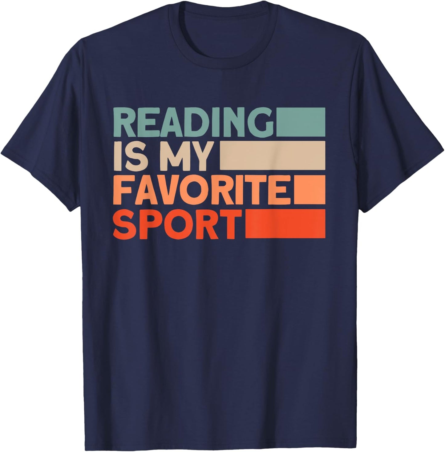 Reading Is My Favorite Sport Bookworm T-Shirt - T-Shirt | Navy