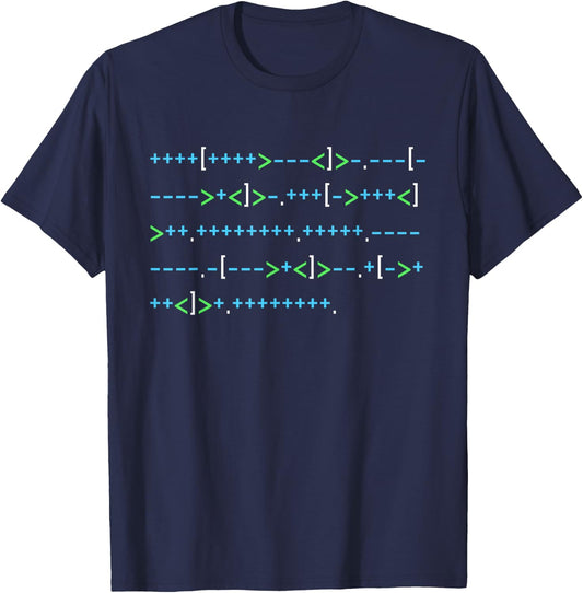 Brainscrew Hello World Shirt Programming Code Nerd T-Shirt - T-Shirt | Navy