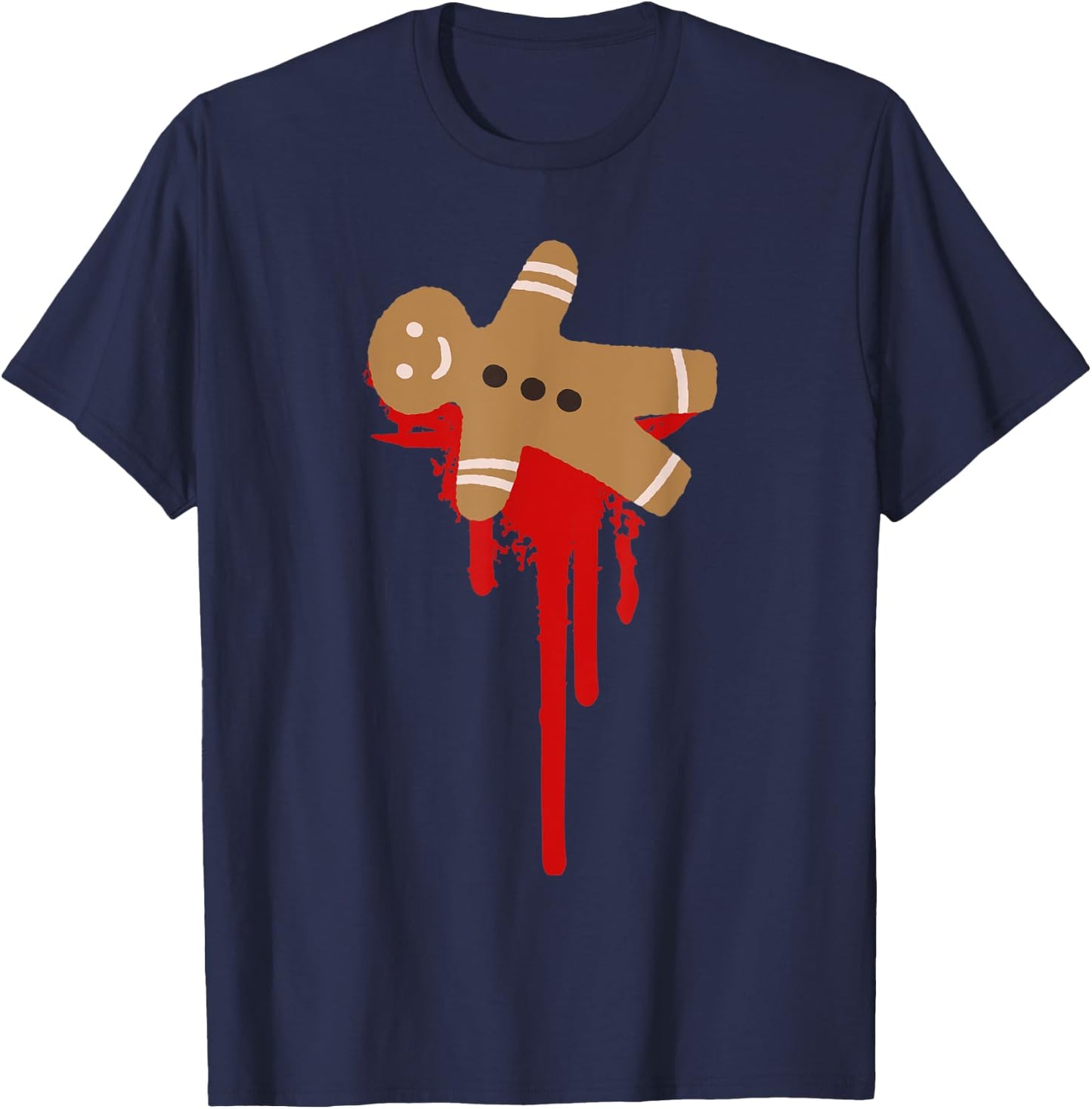 Scary Christmas Funny Gingerbread Man Horror Christmas T-Shirt - T-Shirt | Navy