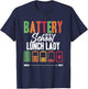 Battery Life Of A School Lunch Lady Cafeteria Worker T-Shirt - T-Shirt | Navy