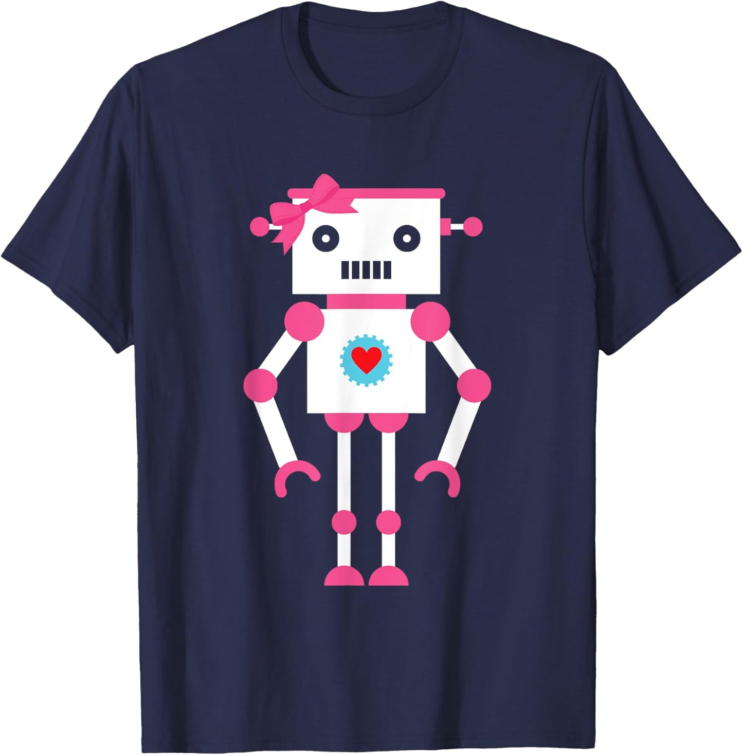 Cute Robot Girl | Robotics | Robot T-Shirt - T-Shirt | Navy