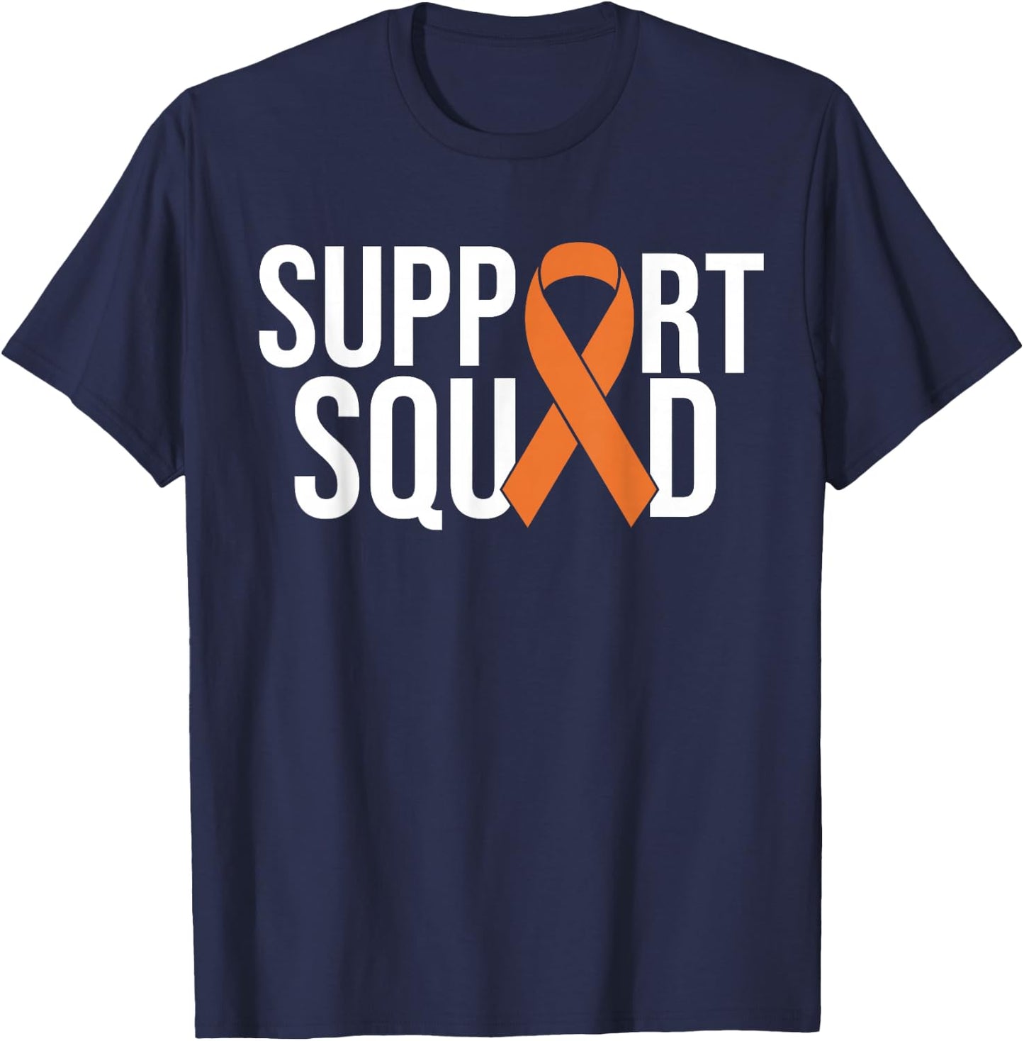 Kidney Cancer Awareness Orange Ribbon T-Shirt - T-Shirt | Navy