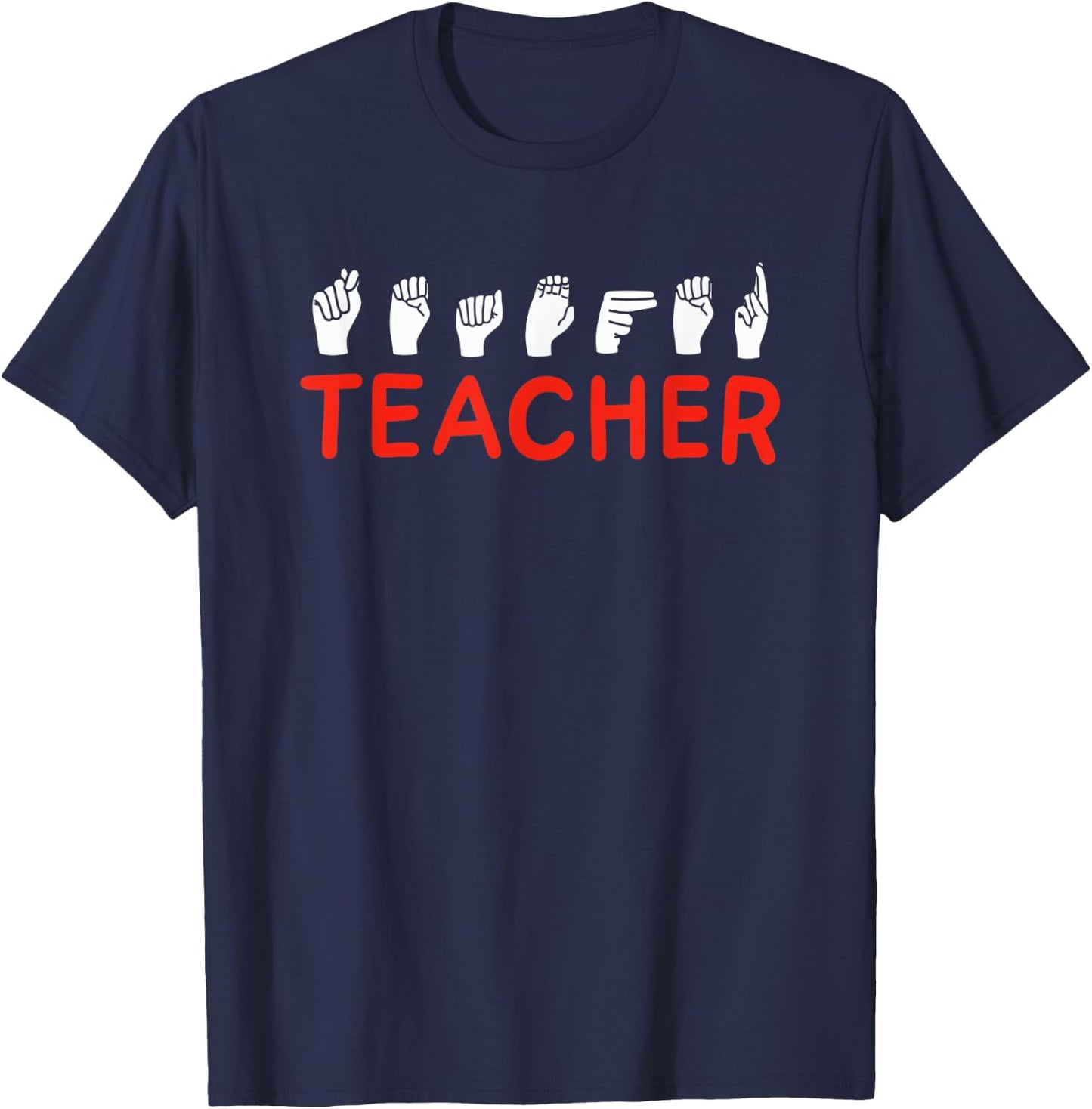 American Sign Language I ASL I Hearing Free I Sign Language T-Shirt - T-Shirt | Navy