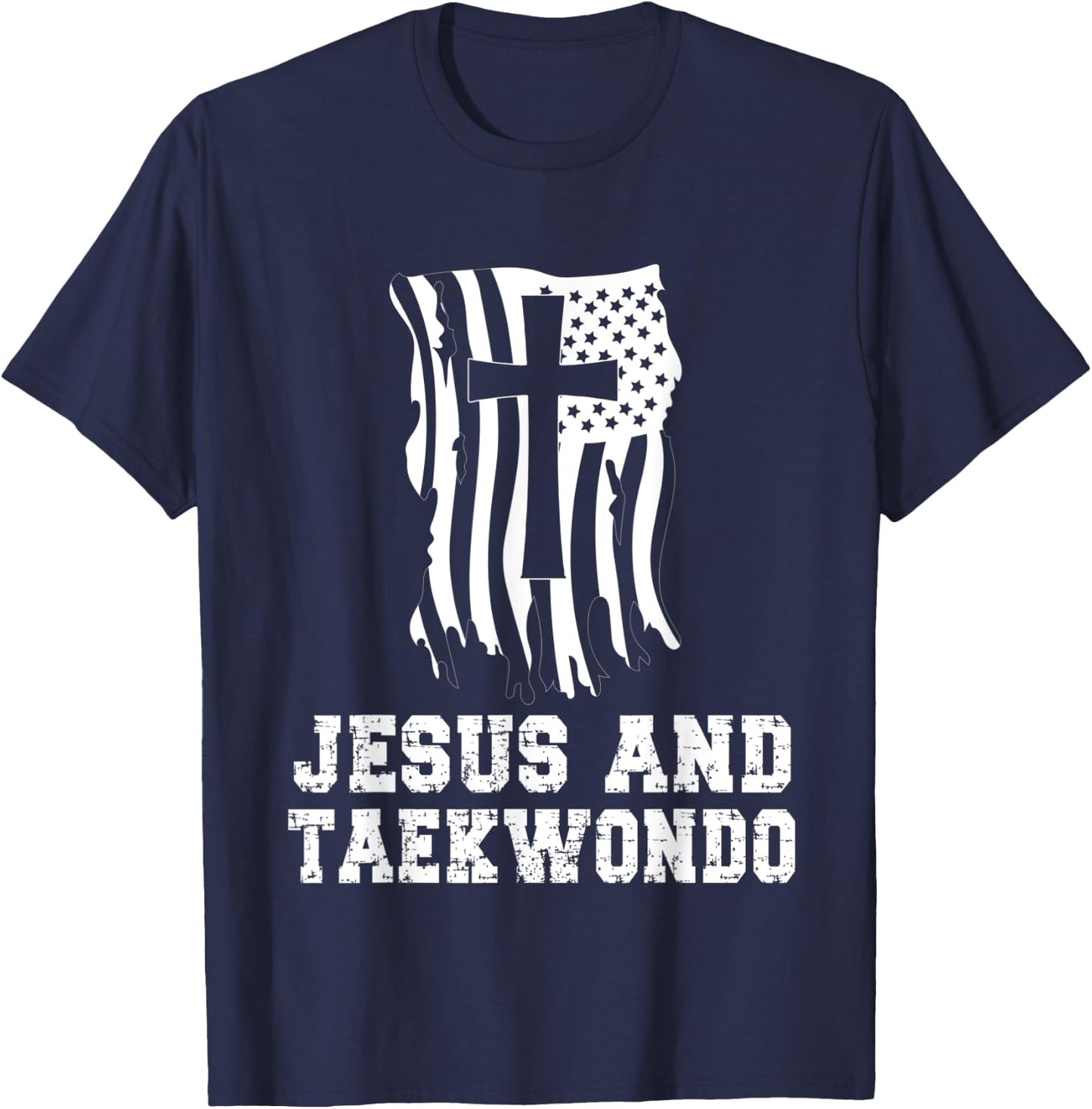 Jesus And Taekwondo Instructor Christian Martial Arts Fan T-Shirt - T-Shirt | Navy
