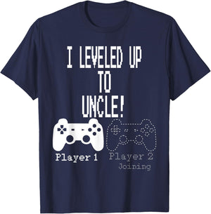 I leveled up to Uncle, new uncle gaming T Shirt T-Shirt - T-Shirt | Navy