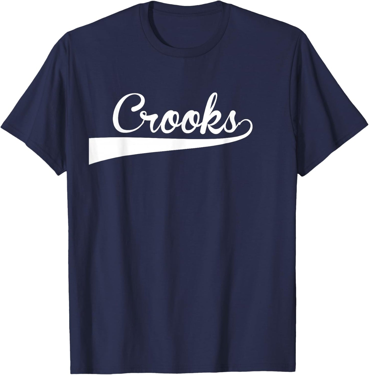 CROOKS Baseball Vintage Retro Font T-Shirt - T-Shirt | Navy