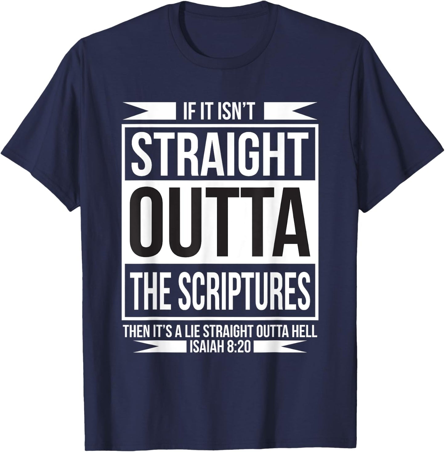 Straight Outta the Ecripturs Christian Believers T-Shirt - T-Shirt | Navy