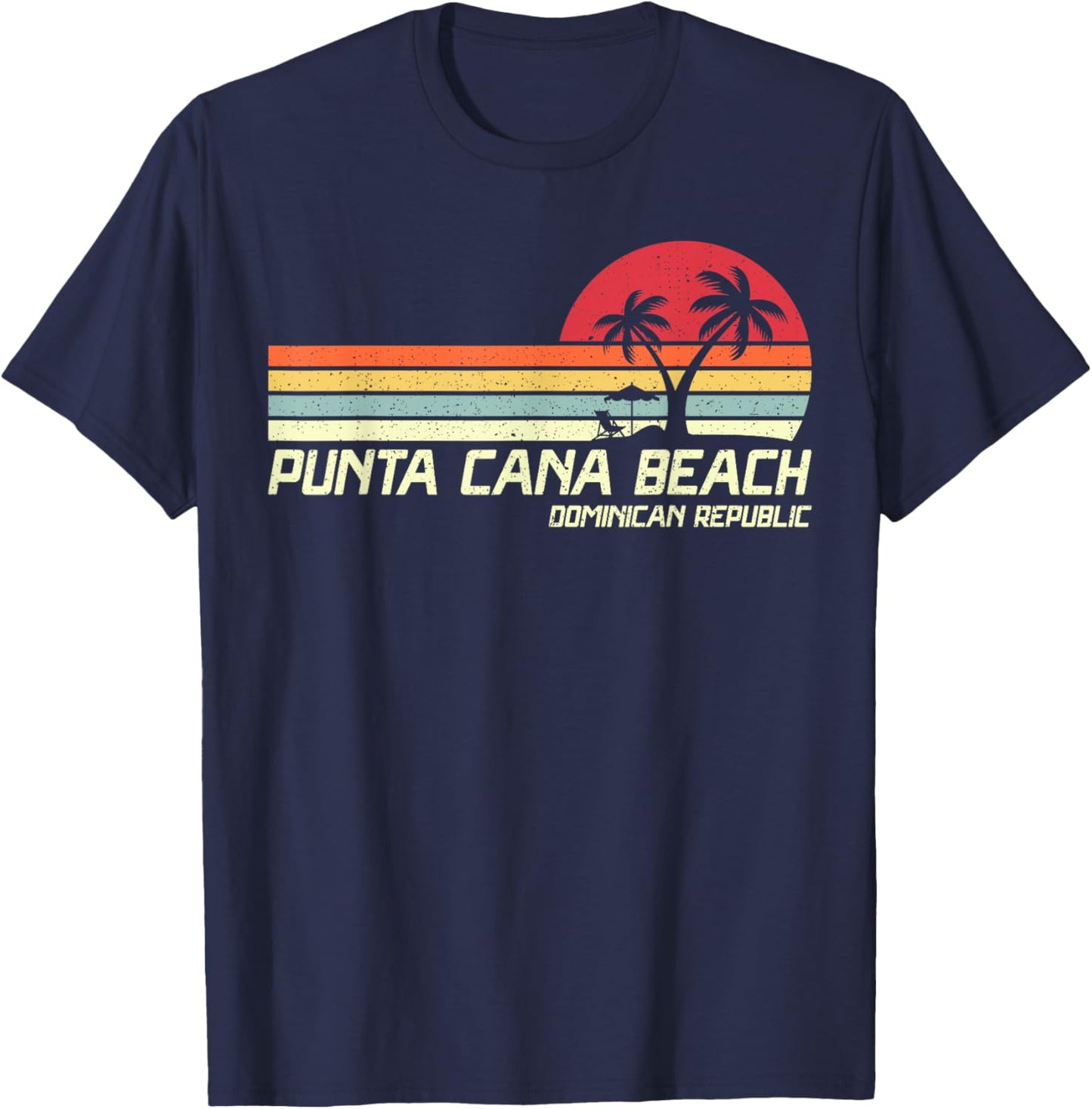 Summer Vacation Vintage Dominican Republic Punta Cana Beach Women Kids T-Shirt - T-Shirt | Navy