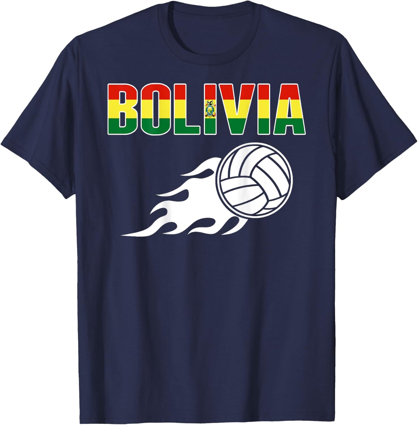 Bolivia Volleyball Fans Jersey - Bolivian Flag Sport Lovers T-Shirt - T-Shirt | Navy