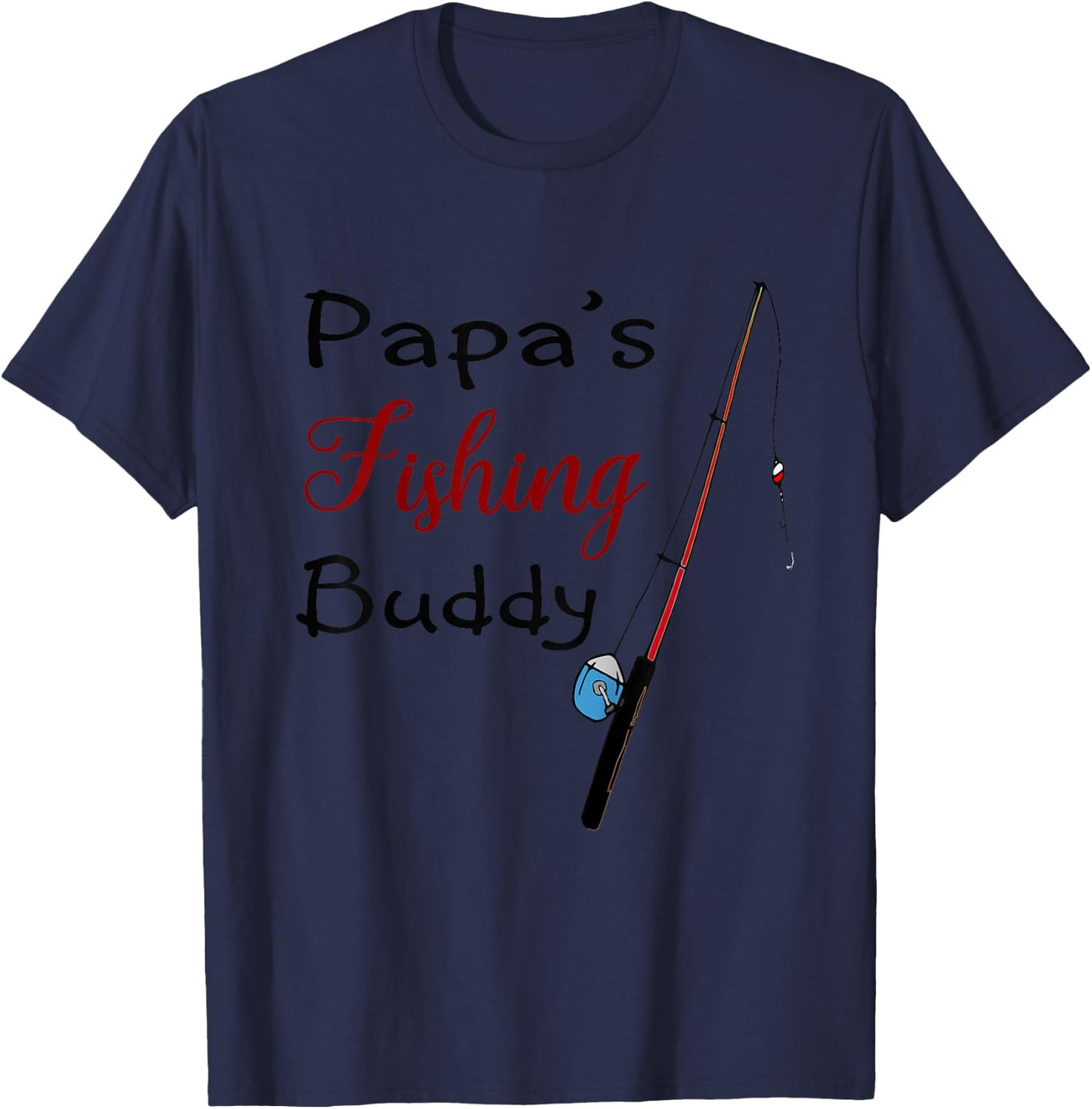 Papa's Fishing Buddy Kid Grand Child's T-Shirt - T-Shirt | Navy